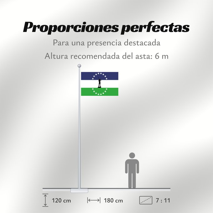 Proporciones de la bandera: Rio negro no oficial Rio Negro (unofficial) Río Negro (non officiel) Río Negro (no oficial) Rio Negro (inoffiziell) Río Negro (non ufficiale) Usada extraoficialmente en la provincia de rio negro