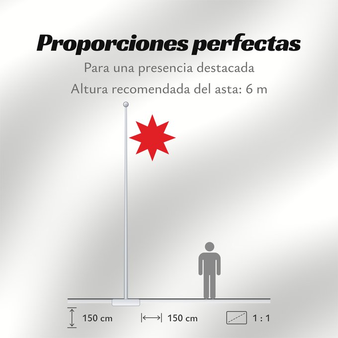Proporciones de la bandera: Azerbaijanian star