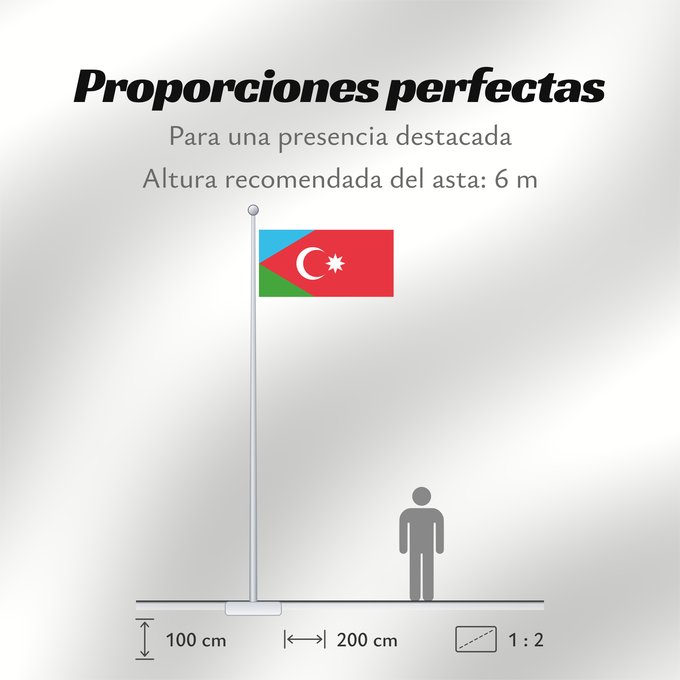Proporciones de la bandera: Azerbaitjan Meridional