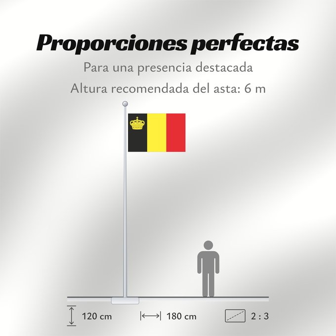 Proporciones de la bandera: Belgium yacht ensign