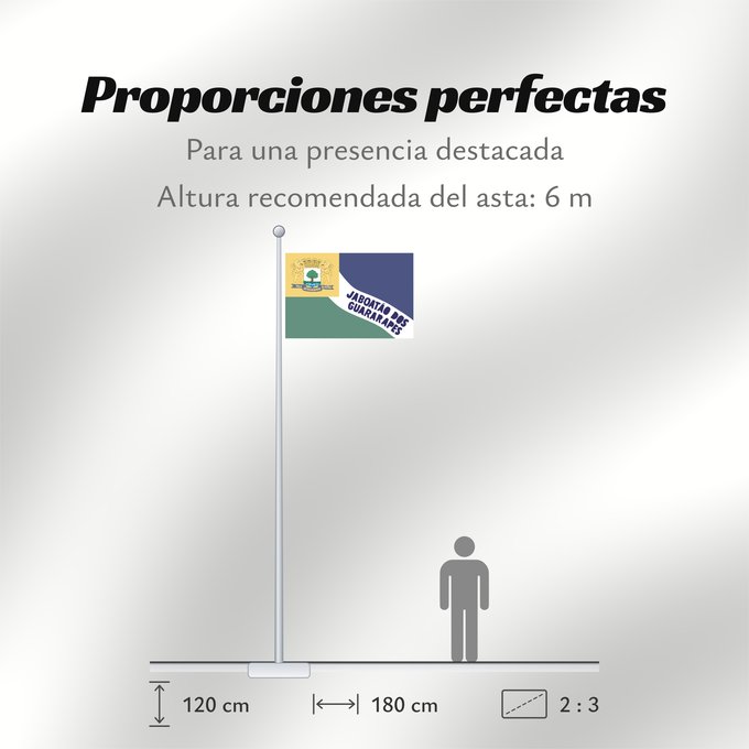 Proporciones de la bandera: JaboataodosGuararapes Pernambuco Brasil Jaboatão dos Guararapes Município de Jaboatão dos Guararapes no Estado de Pernambuco