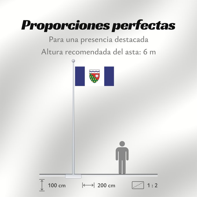 Proporciones de la bandera: Northwest Territories Territoires du Nord-Ouest Territorios del Noroeste Nordwest-Territorien Territori del Nordovest Banniel Tiriadoù ar Gwalarn, Kanada ᓄᓇᑦᓯᐊᖅ ᓴᐃᒻᒪᑎ