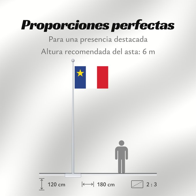 Proporciones de la bandera: Acadia	Acadie	Akadien