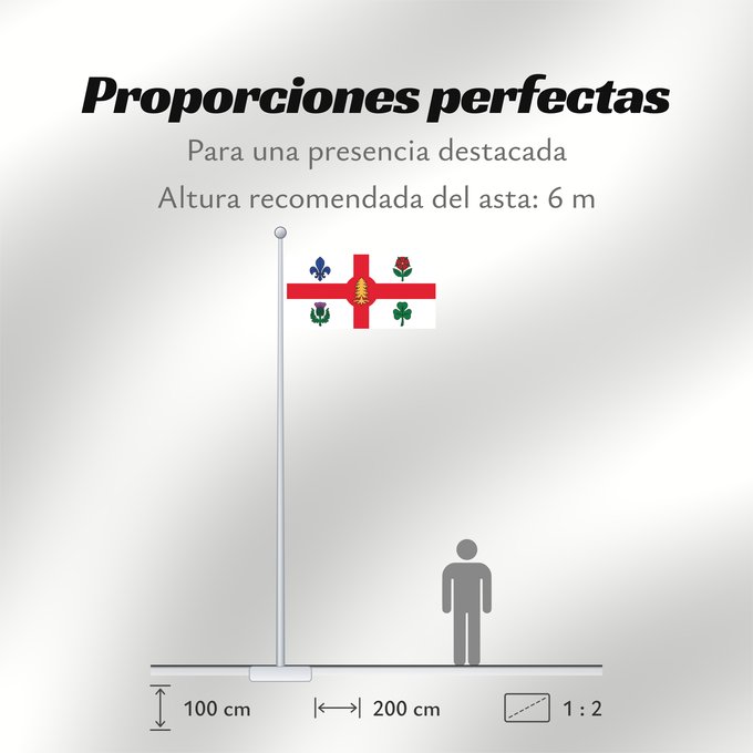 Proporciones de la bandera: Montreal	City of Montreal, Canada	Ville de Montréal, Canada	Die Fahne der Stadt Montreal, Kanada