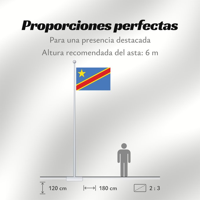 Proporciones de la bandera: Democratic Republic of the Congo The national flag of the Democratic Republic of the Congo La République démocratique du Congo Rep. Dem. del Congo Demokratischen Republik Kongo Repubblica Democratica del Congo Democratische Republiek Congo علم جمهورية الك