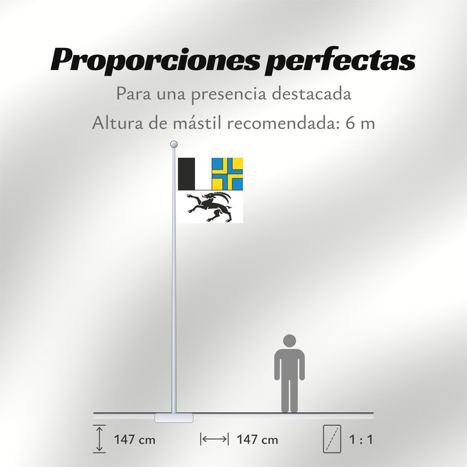 Proporciones de la bandera: Graubünden (de), Grigioni (it)