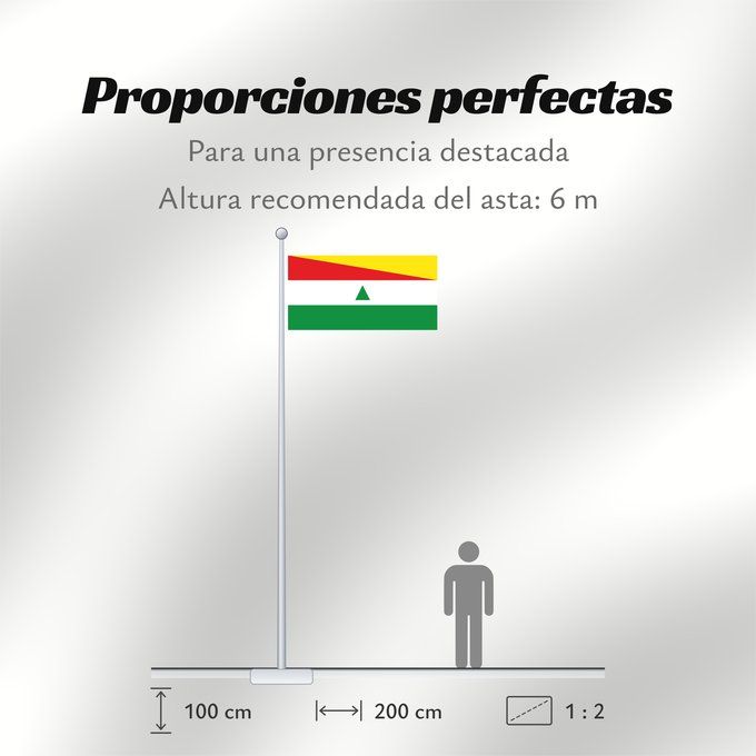 Proporciones de la bandera: Ocamonte Santander Ocamonte (Santander) Municipio de Ocamonte Santander