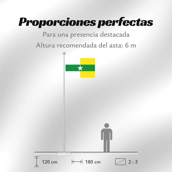 Proporciones de la bandera: Puerto Colombia  Atlántico	Puerto Colombia	Municipio de Puerto Colombia  Atlántico