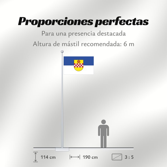 Proporciones de la bandera: Kamen City of Kamen Ville de Kamen Ciudad de Kamen Stadt Kamen Die Stadtflagge enthält das Stadtwappen; ihre Farben sind blau und weiß Città di Kamen