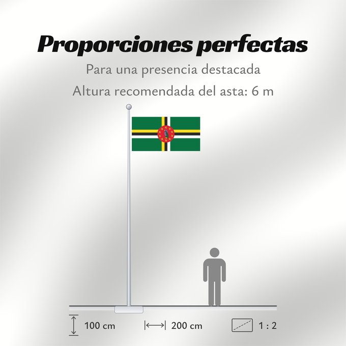 Proporciones de la bandera: Dominica 1988-1990 Dominica from 1988 to 1990