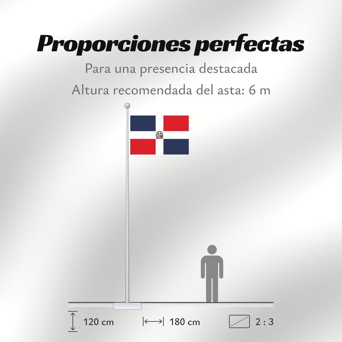 Proporciones de la bandera: Dominican Republic	Dominican Republic has a centered white cross that extends to the edges	République dominicaine	Republica Dominicana	Dominikanischen Republik hat ein zentriertes weißes Kreuz	Repubblica Dominicana	Dominicaanse Republiek	Nacional da Repúb