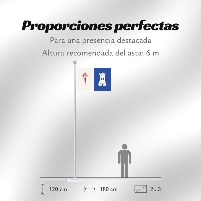 Proporciones de la bandera: Algorfa Spain	Algorfa, in Alicante province, Spain	Algorfa	«Bandera de proporciones 2 3. Partida por mitad vertical	«Bandera de proporcions 2 3. Partida per meitat vertical