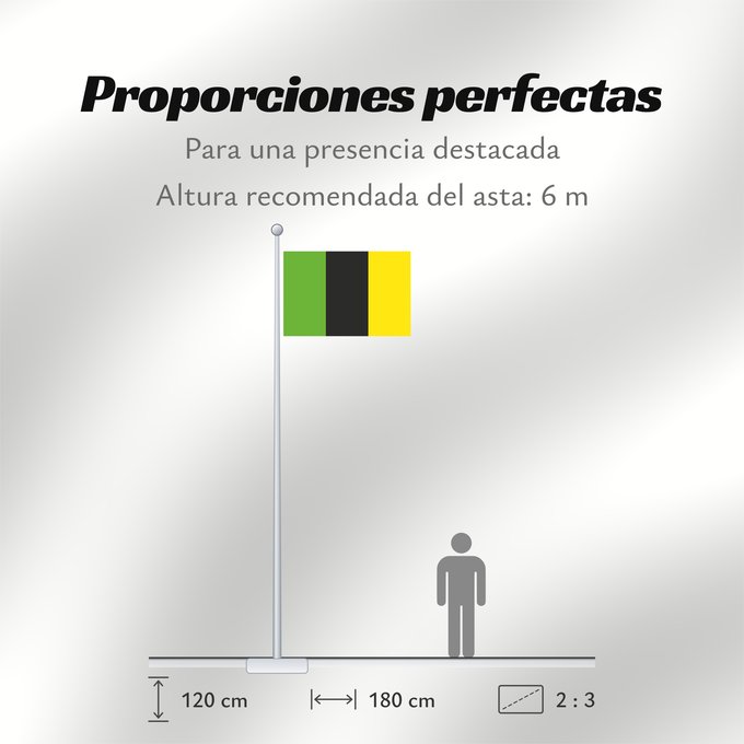 Proporciones de la bandera: D Arsèguel	Arsèguel	Proporciones 2 3, tricolor vertical verde claro	Apaïsada