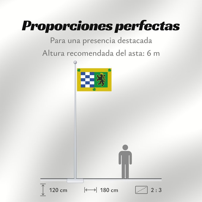 Proporciones de la bandera: Belmonte de Tajo Spain Belmonte de Tajo Paño de proporciones 2 3. Por mitad vertical