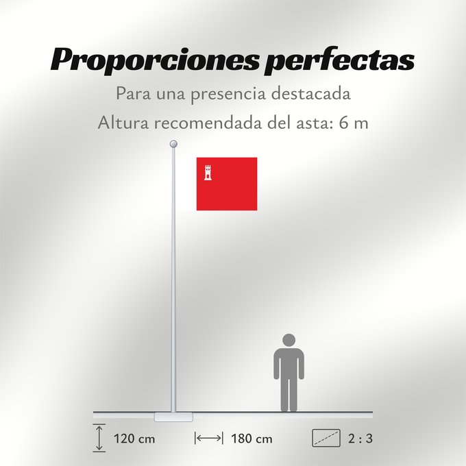 Proporciones de la bandera: Santa Bàrbara Apaisada Apaïsada