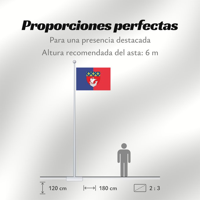 Proporciones de la bandera: Paris with shield	Paris avec blason	París con escudo	Paris mit Wappen	Parigi con stemma	Vectorized image of the FOTW site flag of Paris