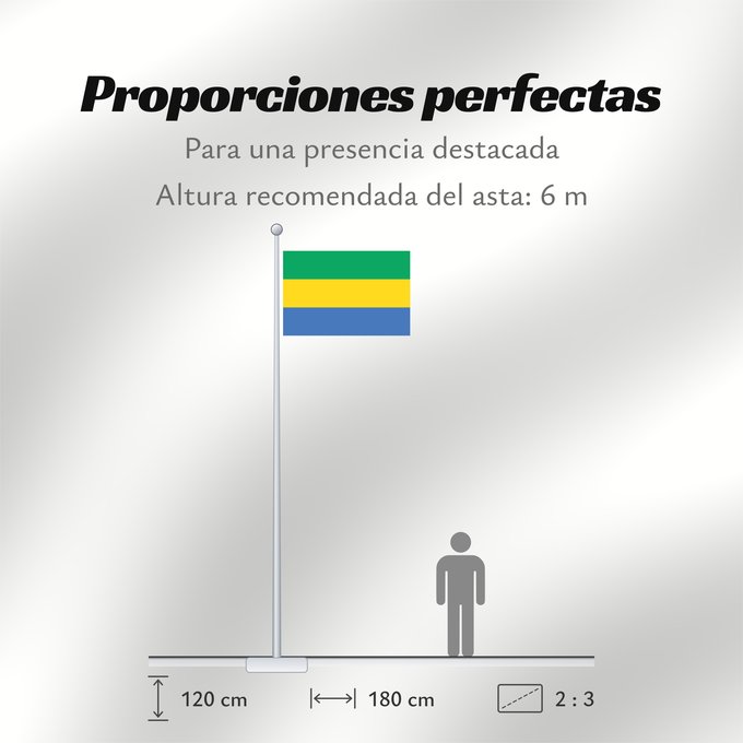 Proporciones de la bandera: Gabon Gabón Gabun Gabão علم جمهوريةالغابون Banniel Gabon Gabons Gabono Gabongo bandera پرچم گابن Drapél du Gabon Dalapo ya Ngabu Bɛndɛ́lɛ ya Gabɔ́ Bendêre tî Gaböon