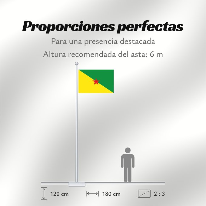 Proporciones de la bandera: French Guiana	Guyane	Guayana Francesa	Französisch-Guayana	Guyana Francese