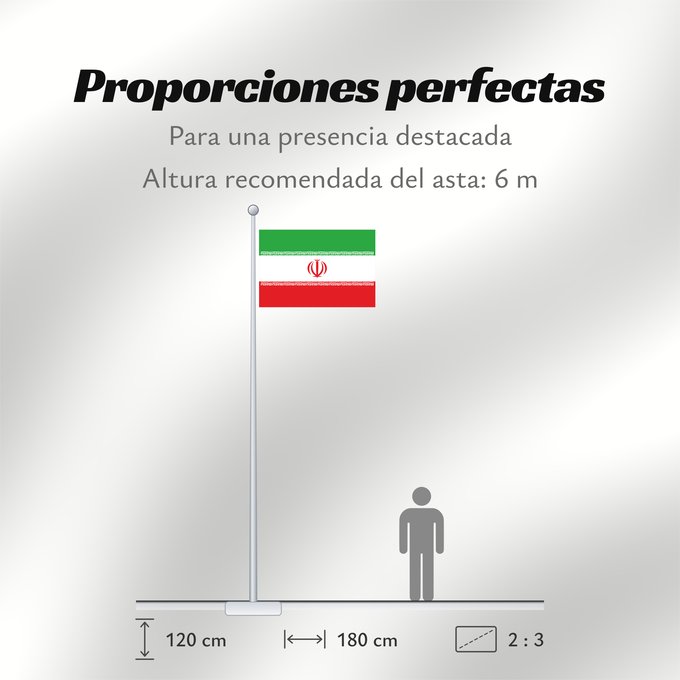 Proporciones de la bandera: Iran	Irán