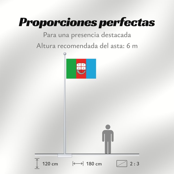 Proporciones de la bandera: Liguria Italian region Liguria ligure Ligurien Regione italiana Liguria