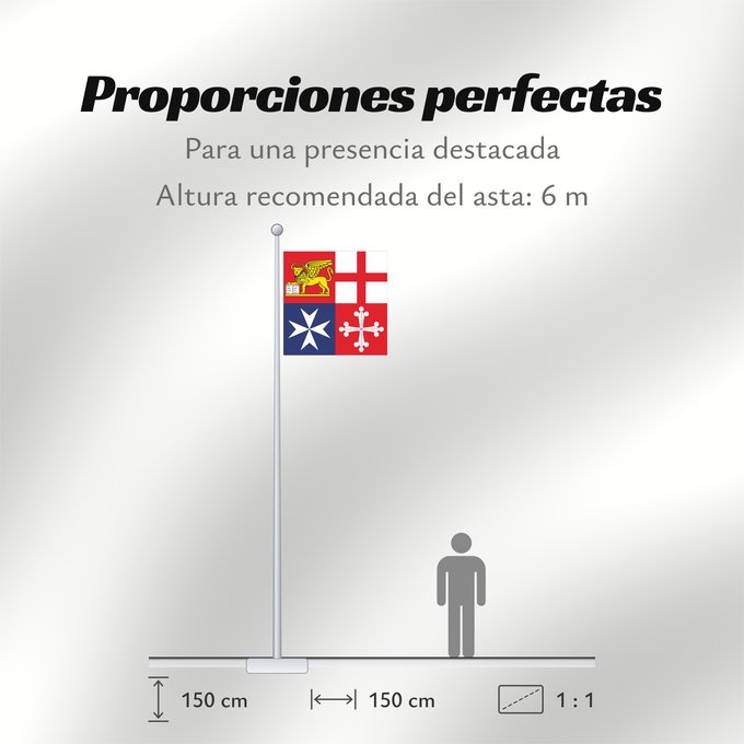 Proporciones de la bandera: Merchant Naval Jack of Italy