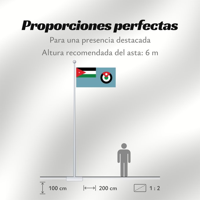 Proporciones de la bandera: Royal Jordan Air Force Ensign
