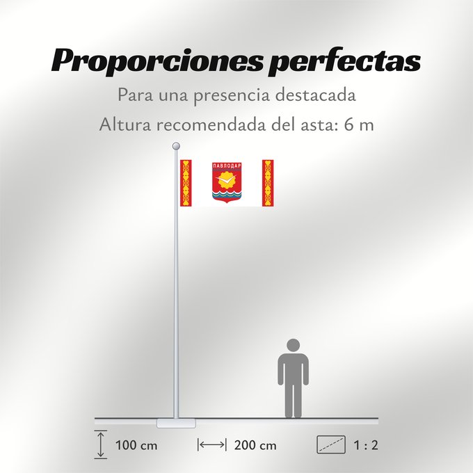 Proporciones de la bandera: Pavlodar	Pavlodar, Kazakhstan	Pawlodar