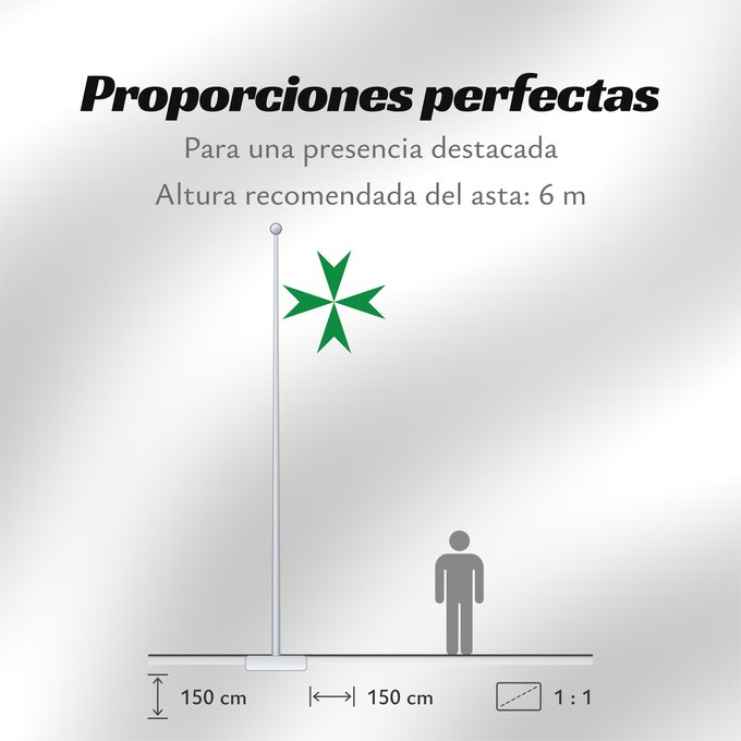 Proporciones de la bandera: Militärischer und Hospitalischer Orden des Heiligen Lazarus von Jerusalem