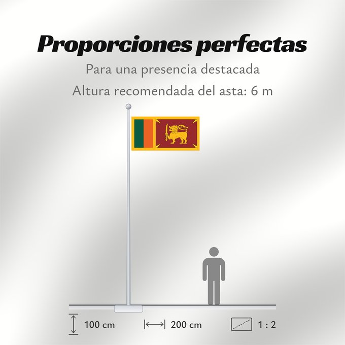 Proporciones de la bandera: Ceylon 1951-1972
