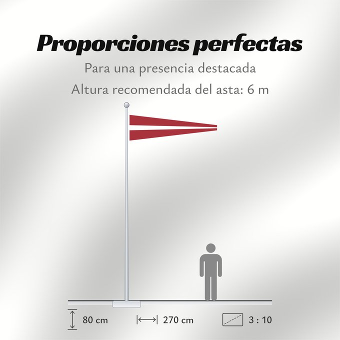 Proporciones de la bandera: Latvijas valsts karoga vimpeļa