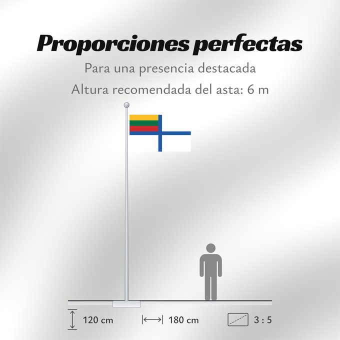 Proporciones de la bandera: Naval Ensign of Lithuania