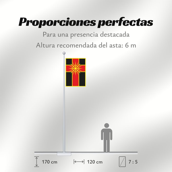 Proporciones de la bandera: Drugovo Municipality	Drugovo Municipality, Macedonia	Знаме на Општина Другово
