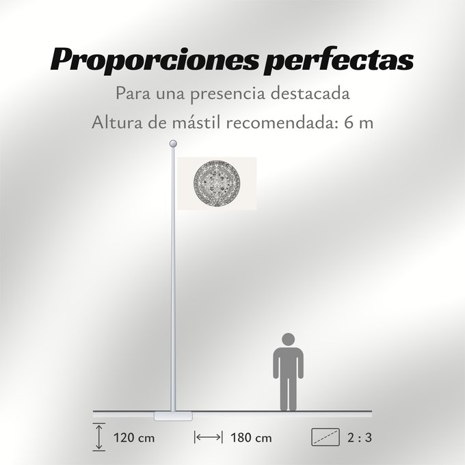 Proporciones de la bandera: Canvas of the Aztec People