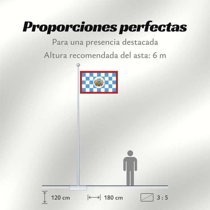 Proporciones de la bandera: Nacional de Guerra de Mexico en 1815	Interpretation of the National War Flag given in the decree of July 14, 1815 by the Supreme Mexican Congress	Drapeau de guerre national du Mexique (1815)	Interpretación de la Bandera Nacional de Guerra dada en el decre