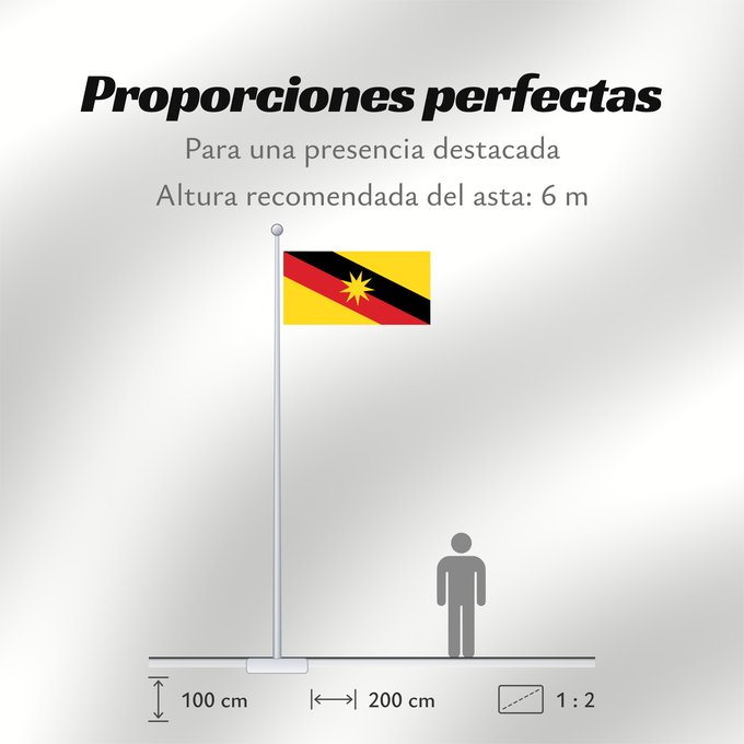 Proporciones de la bandera: Sarawak	Malaysian state of Sarawak	Sarawak 