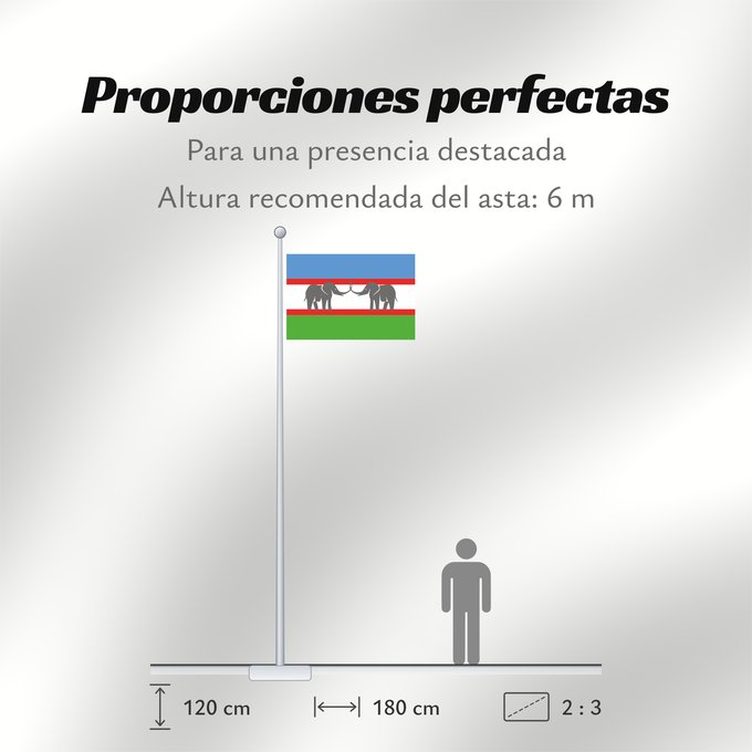 Proporciones de la bandera: CANU Caprivi African National Union Union Nationale Africaine du Caprivi Unión Nacional Africana de Caprivi Unione Nazionale Africana del Caprivi Caprivi African National Union of the Free State of Caprivi Strip/Itenge