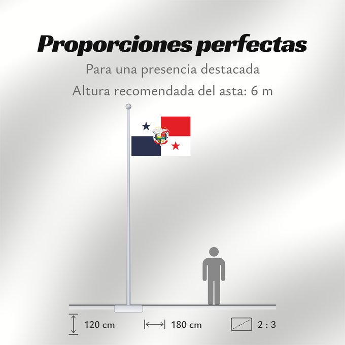 Proporciones de la bandera: Presidential Flag of Panama	Presidencial de Panamá