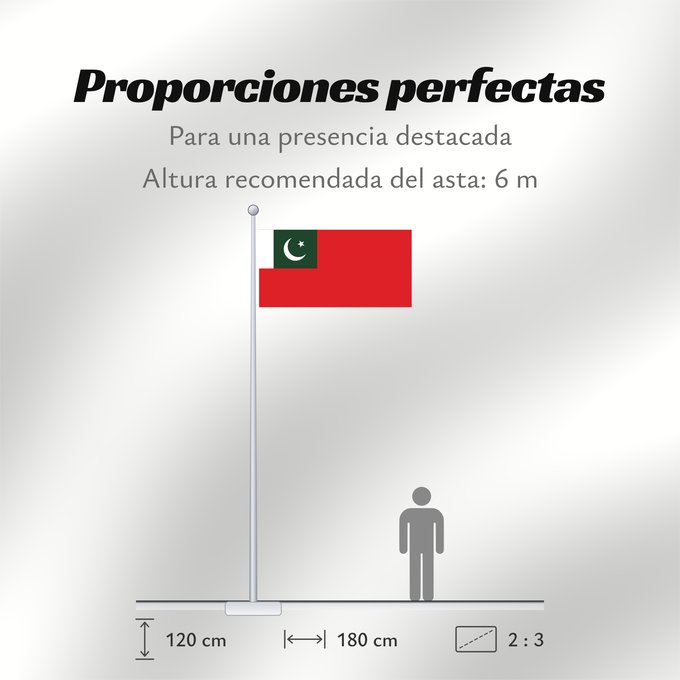 Proporciones de la bandera: Civil Ensign of Pakistan	Pavillon civil du Pakistan	Bandera de proa civil de Pakistán	Zivile Flagge Pakistans	Bandiera civile del Pakistan