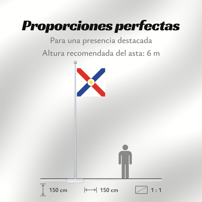 Proporciones de la bandera: Naval Jack of Paraguay