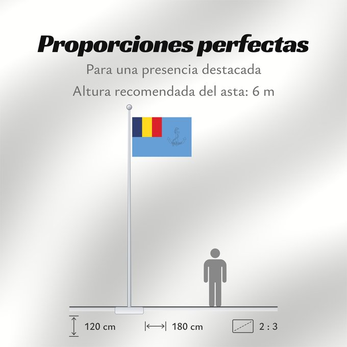 Proporciones de la bandera: Naval Jack of Romania 1995-1998