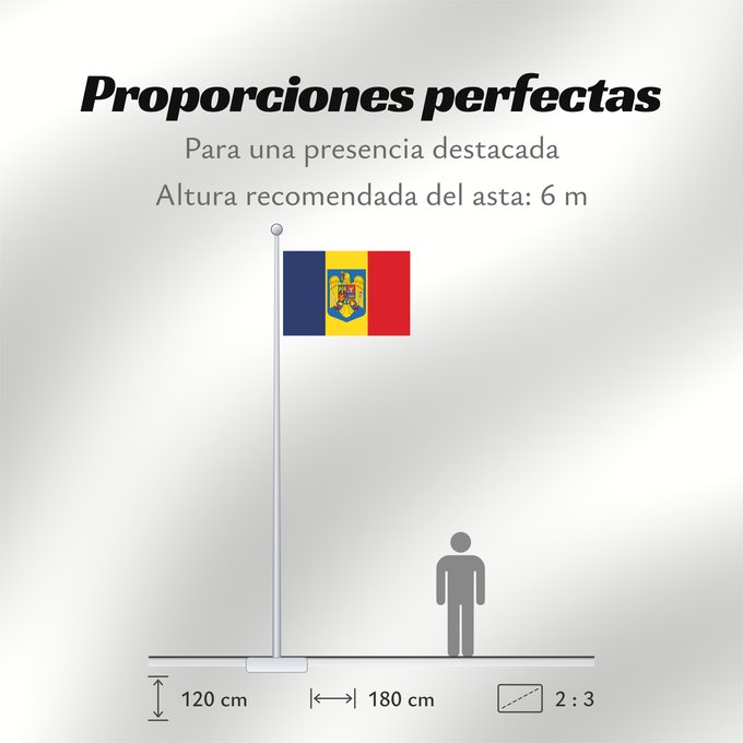Proporciones de la bandera: Romania coat of arms Romania with the coat of arms