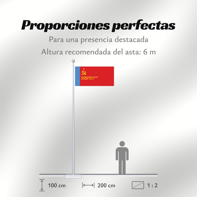 Proporciones de la bandera: Kalmyk ASSR	ASSR de Kalmoukie	ASSR de Kalmykia	ASSR di Calmucchia	Флаг Калмыцкой АССР