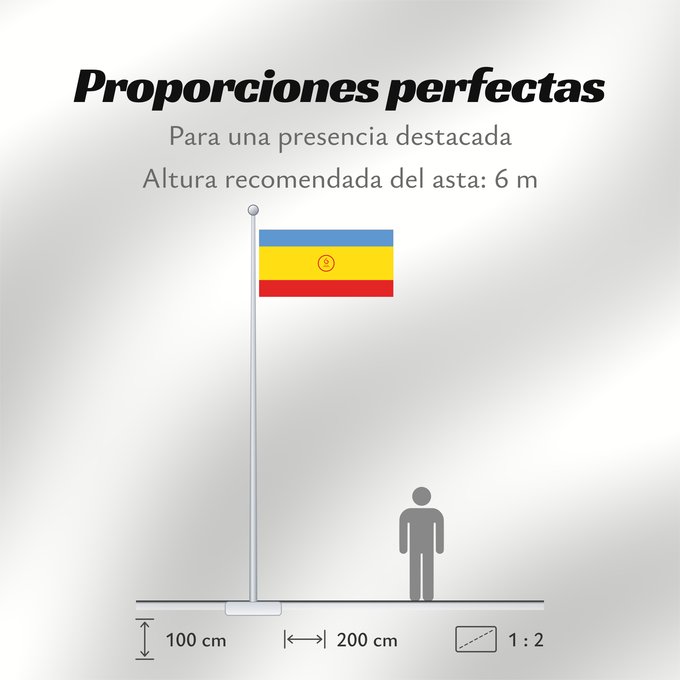 Proporciones de la bandera: Kalmykia  1992	Kalmykia (1992)	Kalmoukie (1992)	Kalmikia (1992)	Kalmückien (1992)	Calmucchia (1992)	Флаг Республики Калмыкия	Туг Хальмг Таңһч