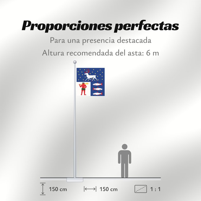 Proporciones de la bandera: Västerbottens län vapenflagga	Västerbotten County in Sweden	Västerbotten	Västerbottens läns vapenflagga