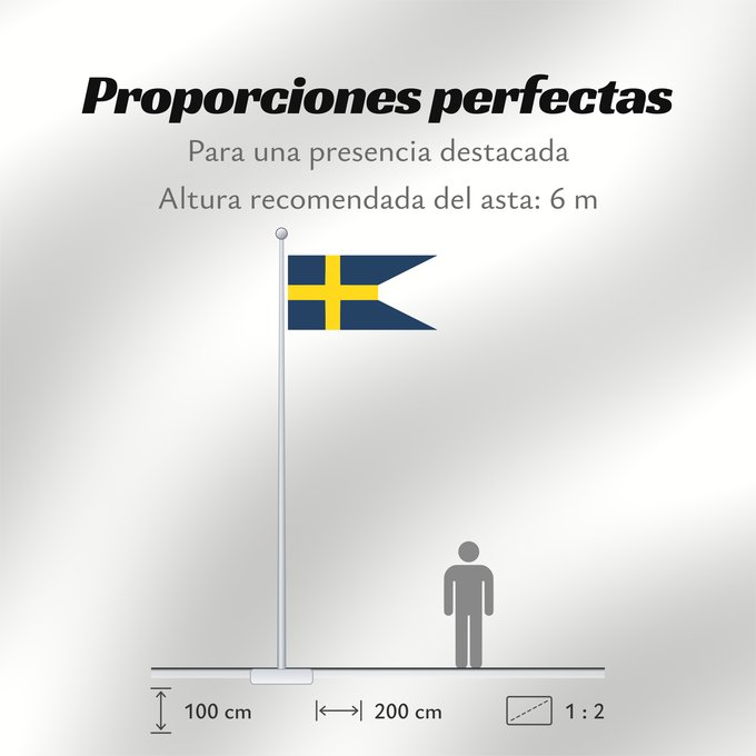 Proporciones de la bandera: Sweden 1562–1650 Swallow-tailed flag used between the reign of Gustav I of Sweden until c Suède (1562–1650) Suecia (1562–1650) Schweden (1562–1650) Svezia (1562–1650)