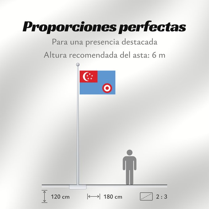 Proporciones de la bandera: Air Force Ensign of Singapore 1968-1973