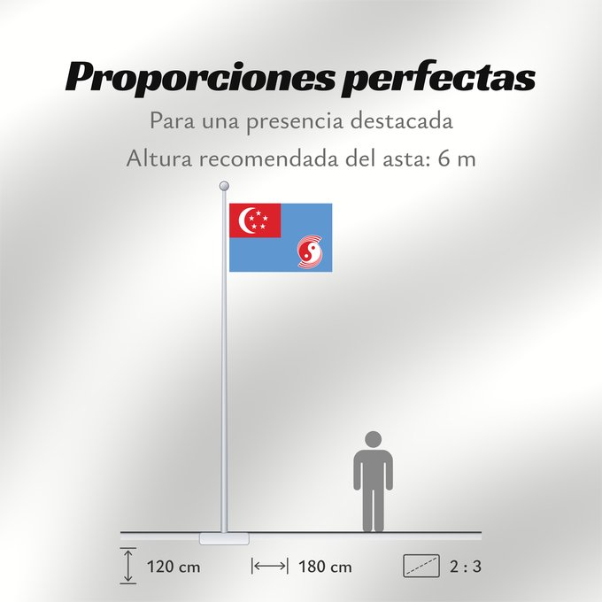 Proporciones de la bandera: Air Force Ensign of Singapore 1973-1990
