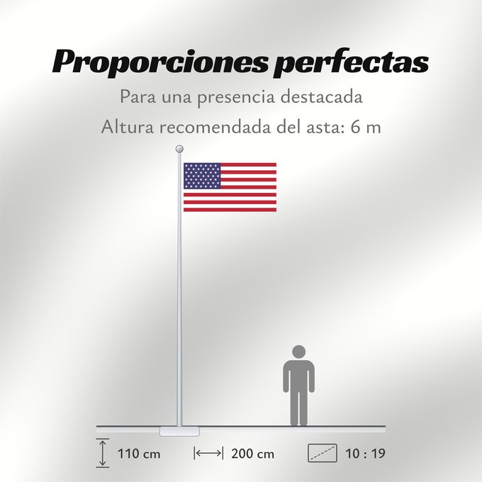 Proporciones de la bandera: American flag with 49 stars	49 Star US
