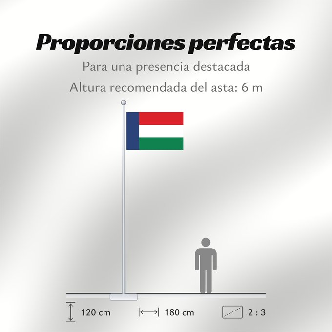 Proporciones de la bandera: Nieuwe Republiek	Die Nieuwe Vryheid Republiek