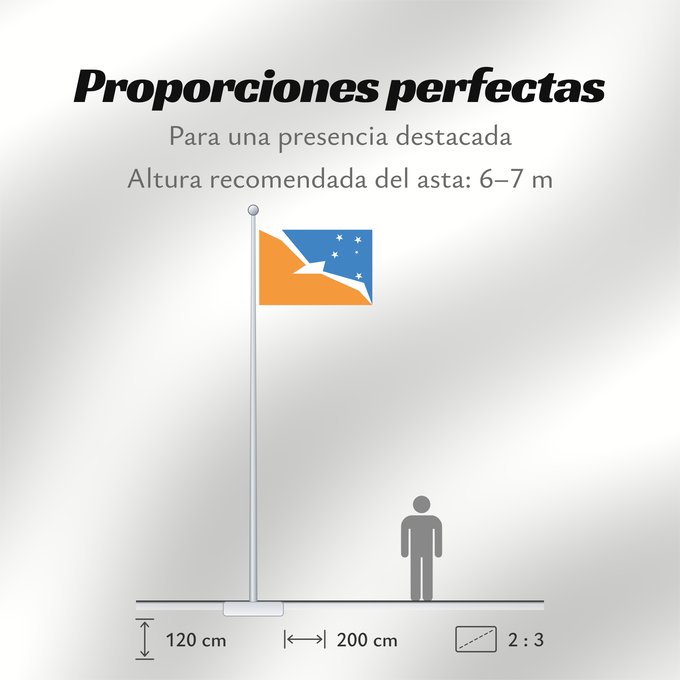 Proporciones de la bandera: Provincia de Tierra del Fuego	Tierra del Fuego Province, Argentina	Province de Tierra del Fuego	provincia de Tierra del Fuego	Tierra del Fuego (Provinz)	Provincia di Terra del Fuoco